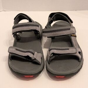 Teva Men's 10 Hudson Gray Sandals Suede Straps Sport Outdoor Hiking X2
